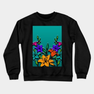 3D Floral Flowers Vivid Colors Art Design Crewneck Sweatshirt